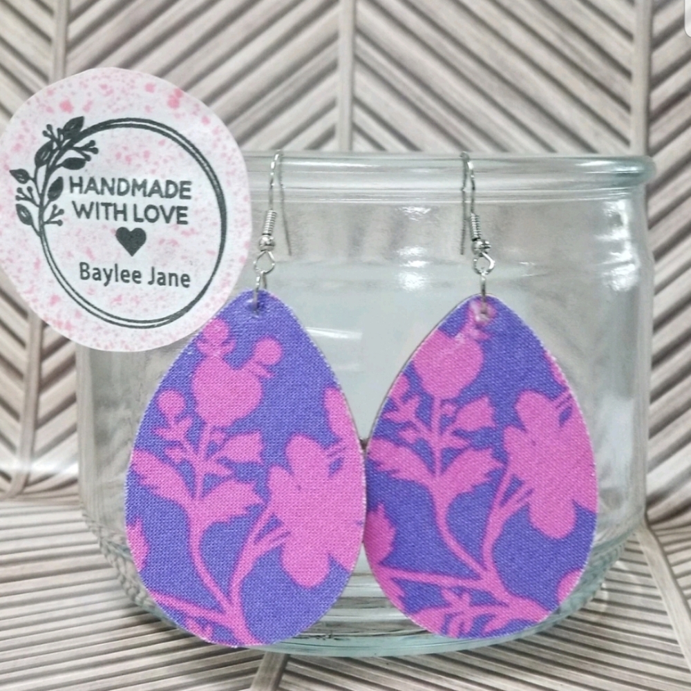 Earrings-Wood Teardrop
